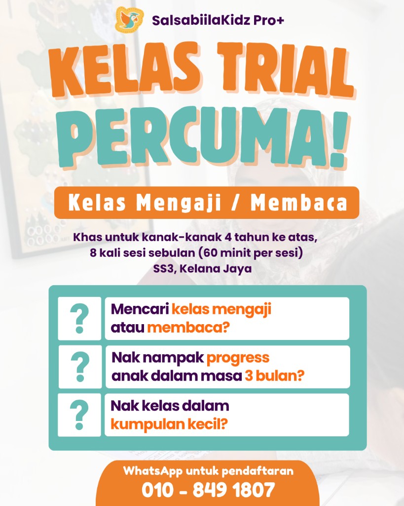 SalsabiilaKidz Pro+ free trial class promotional flyer